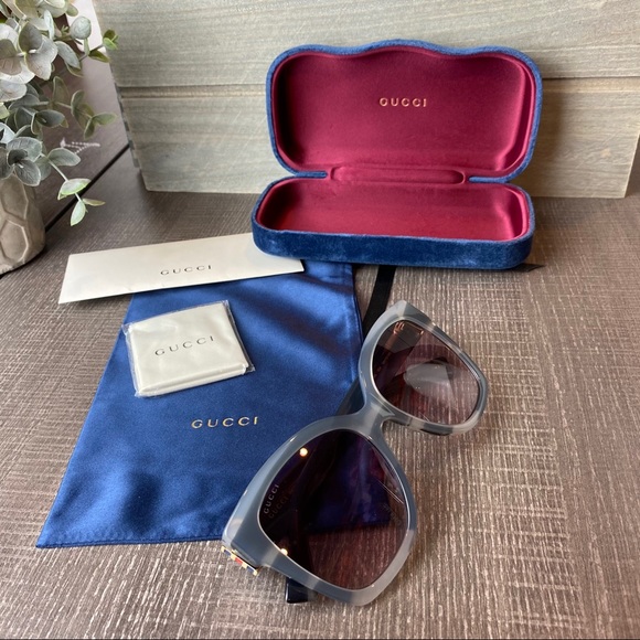 Gucci Sunglasses GG0459S gray purple lenses - Picture 2 of 16